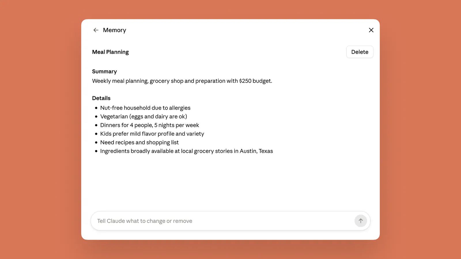 Claude setting for opting into memory of sensitive topics