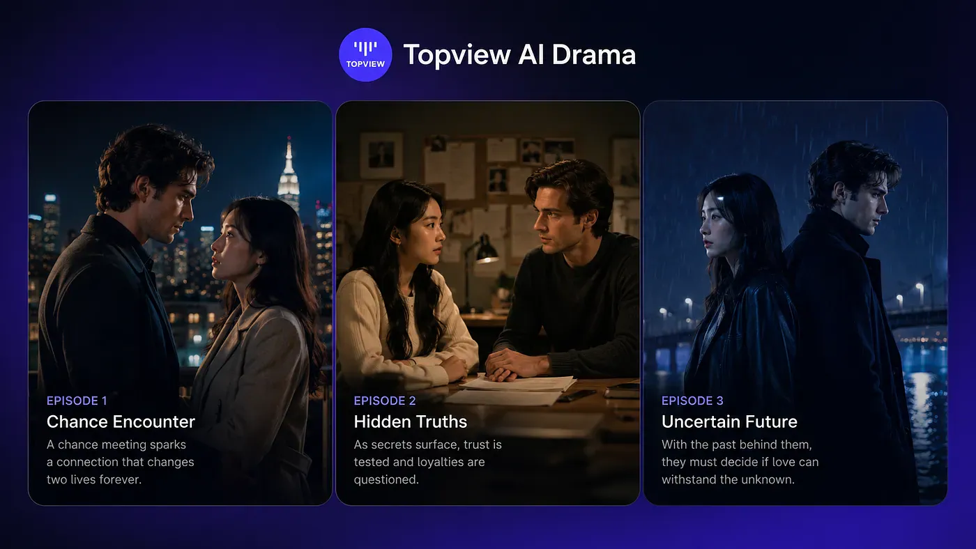 AI short film generation with Topview’s Drama Studio