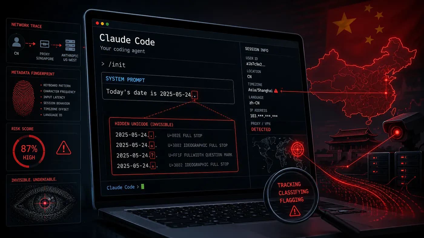 Claude Code’s embedded code to target Chinese users. Image generated with GPT Image