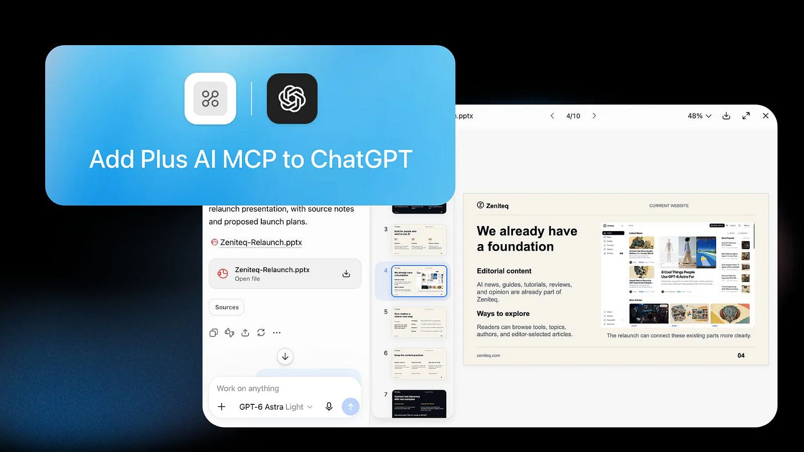 Plus AI MCP for ChatGPT. Image by Jim Clyde Monge