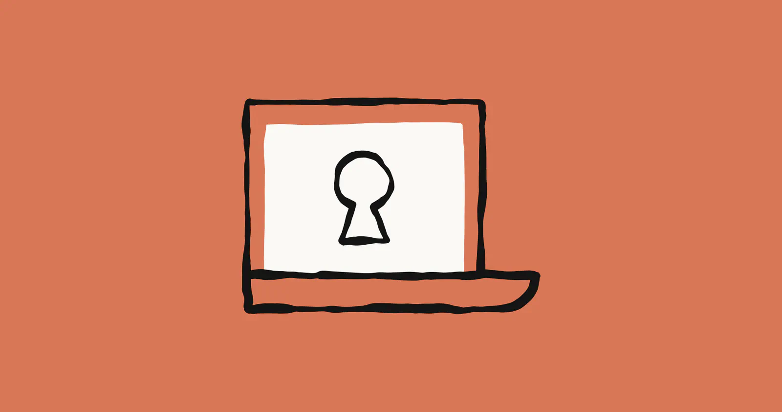 Open laptop with lock iconography showing on its inner screen