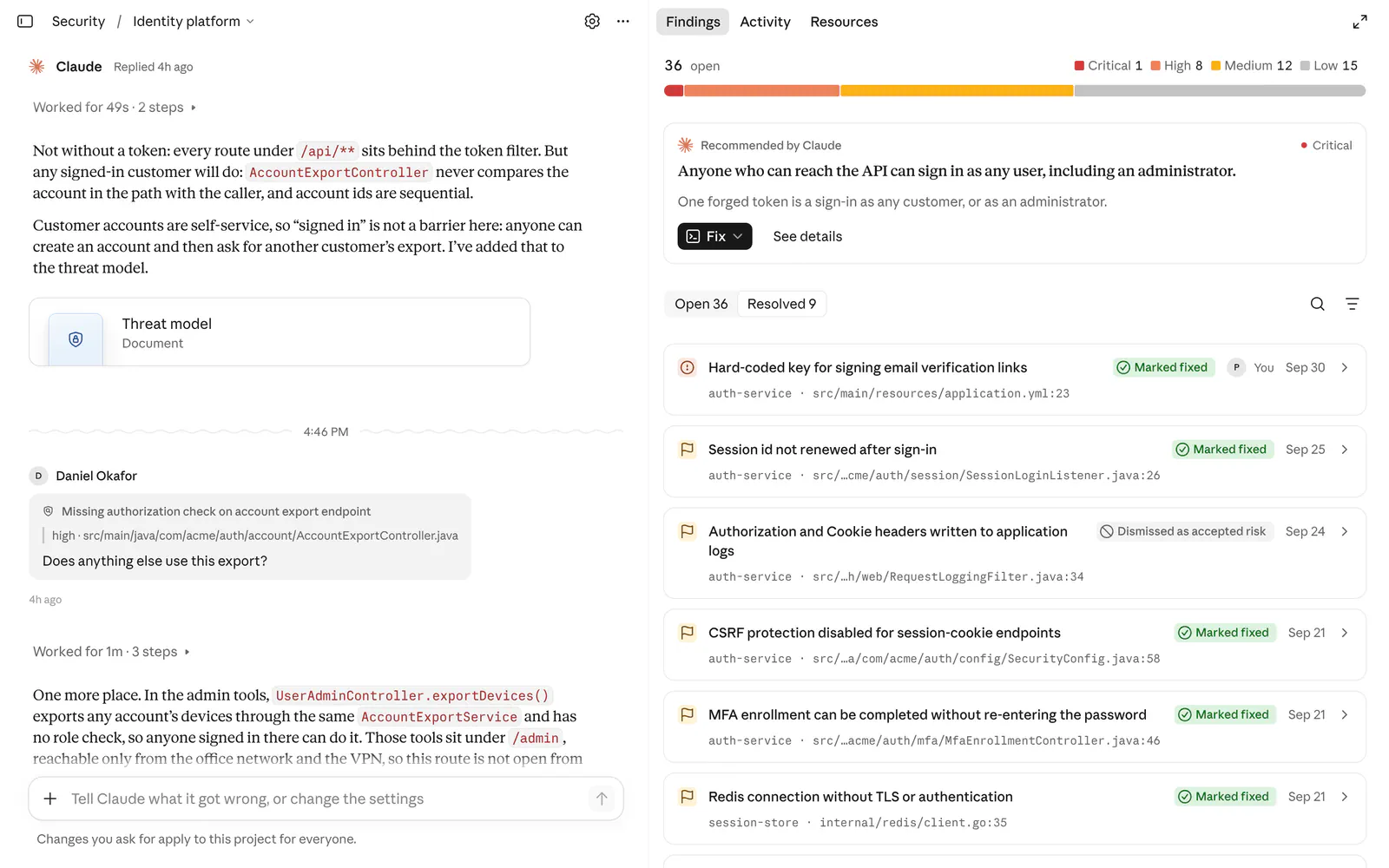 Claude Security UI