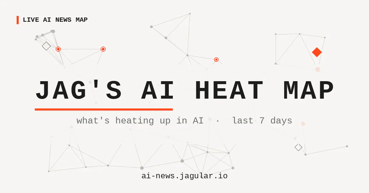 Jag's AI Heat Map — a network map of trending AI topics