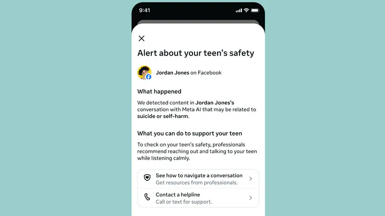 A screenshot that says "alert about your teen's safety."